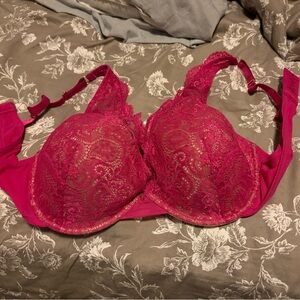 Bright pink lace thirdlove bra 38D